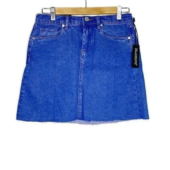NEW BLANKNYC Skirt Size 27 Women's Denim High Rise Cutoff Blue Mini MSRP $88 - Picture 3 of 7